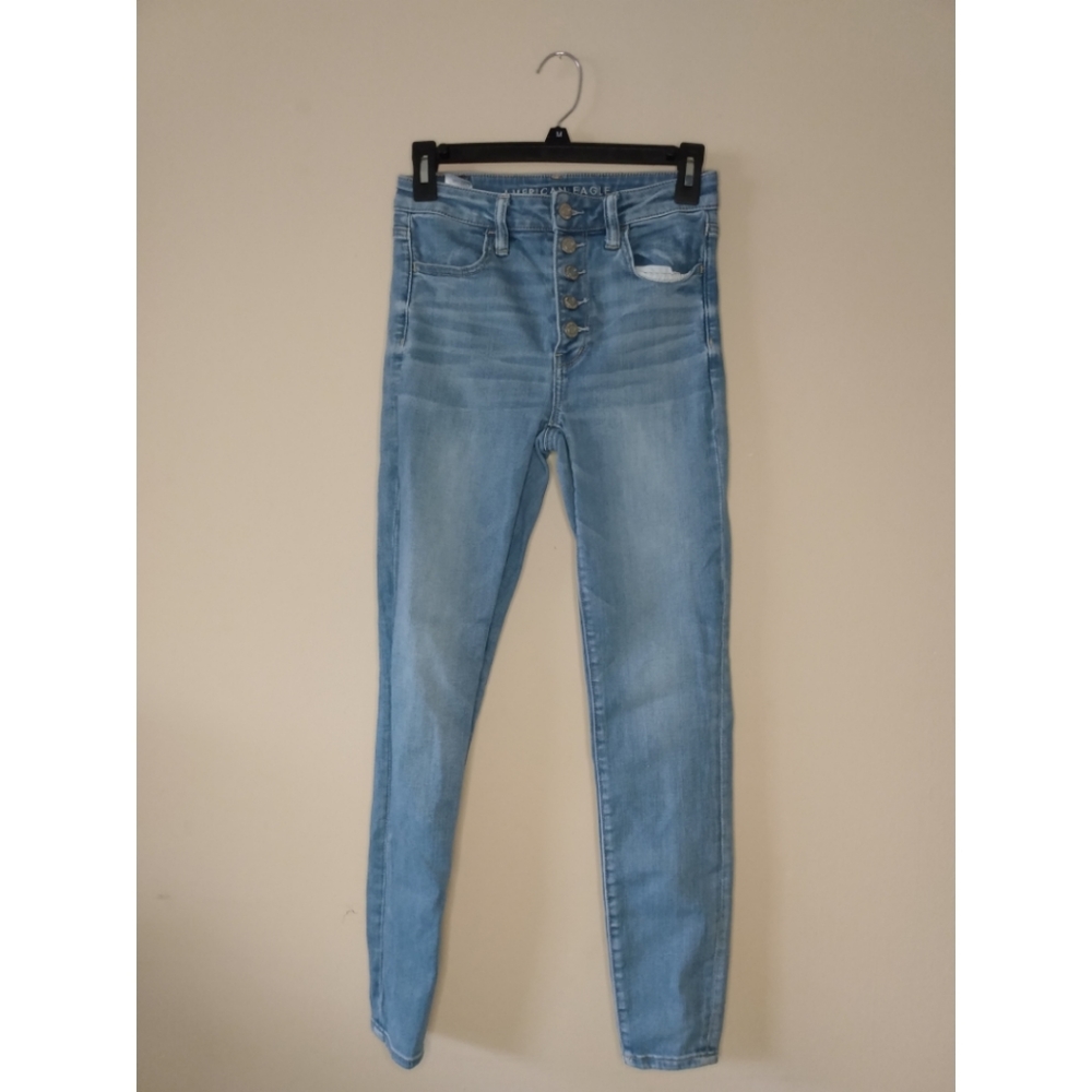 AE Button Fly Super Hi Rise Jeggings Size  4